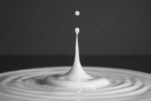Milk Droplet Splashing and Creating Ripples photo