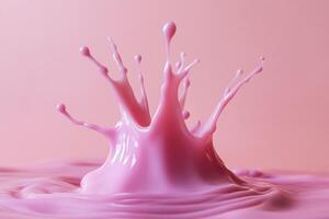 A Crown-Shaped Pink Liquid Splash photo