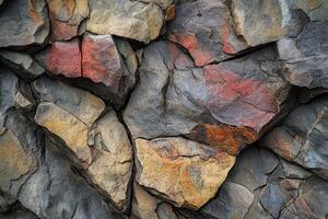 Close-up of Cracked and Weathered Rock Formation photo