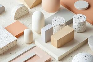 Abstract Composition of Geometric Shapes and Textures photo