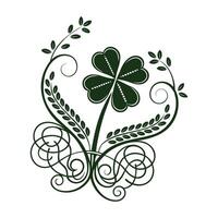St. Patrick's Day Lucky Shamrock Crest Art with Celtic Knot Design vector
