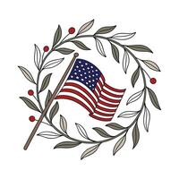 Olive Branch and Flag Wreath for Peace and Unity vector