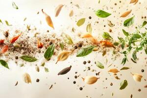 A Cloud of Aromatic Spices and Herbs in Motion photo