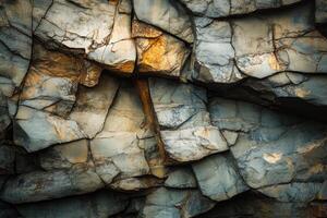 Textured Rock Face with Cracks and Layers photo