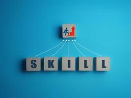 Development, progress graph, accumulate experience and increase skills photo