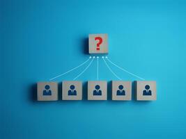 Businessman with Question Mark, Teamwork in Problem Solving photo