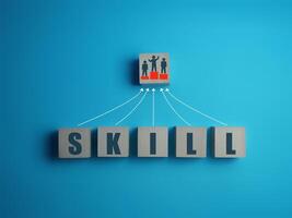 Victory, development, progress graph, accumulate experience and increase skills. business concept photo