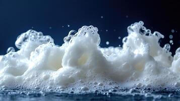 Foamy bubbles swirl and shine, adding to the serene evening atmosphere photo