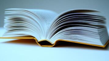 Open book revealing its pages, inviting exploration and discovery of stories within photo
