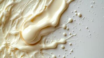 Creamy texture flows gracefully across a smooth surface on a bright background photo