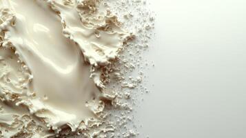 Creamy texture flows across a smooth surface reflecting light in a serene setting photo
