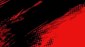 Abstract black and red grunge with haletone effect texture background. vector