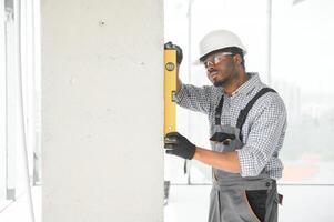 Portrait of a worker in a construction site photo