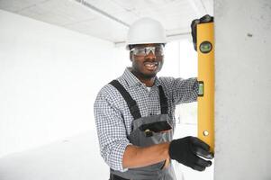 Portrait of a worker in a construction site photo