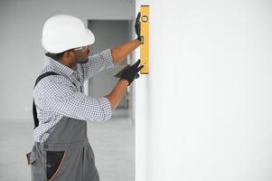 Portrait of a worker in a construction site photo