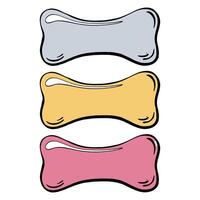 A Collection of Colorful Cartoon Dog Bones Featuring a Variety of Creative Designs and Styles. illustration. Pet shop vector