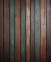 Weathered wooden planks with blue and brown hues in close up photo