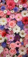 Colorful floral arrangement featuring a variety of blooms photo