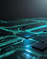 Glowing Circuit Board Technology Background Abstract Digital photo
