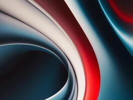 Abstract Digital Artwork with Smooth Gradients Dynamic Color Waves in Dark Blue White Bright Red. photo