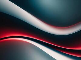 Abstract Digital Artwork with Smooth Gradients Dynamic Color Waves in Dark Blue White Bright Red. photo