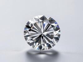 A Sparkling Diamond Gemstone With Precise Facets. photo