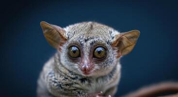 Captivating gaze of a tarsier in a natural habitat setting photo