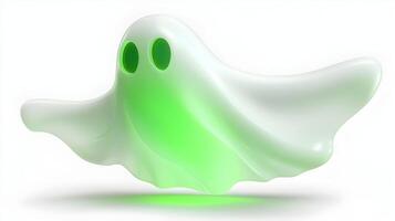 A ghostly figure is standing in front of a white background photo