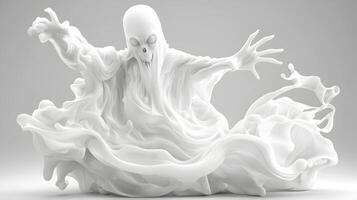 A white sheet of fabric with a skull on it photo