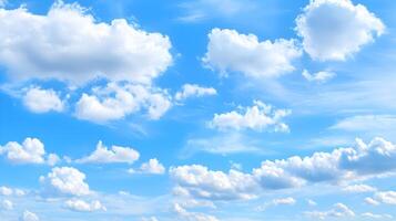 A blue sky with many clouds photo