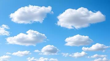 A blue sky with many clouds photo