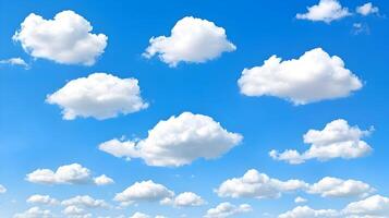 A blue sky with many clouds photo