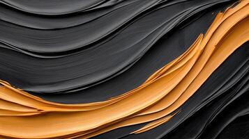 A painting with black and orange lines photo