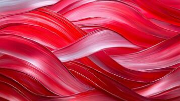 A red ribbon is on a red background photo