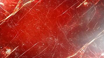 A red background with a lot of cracks and holes photo