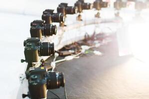 Camera set bullet shot technic group photo