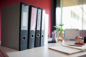 Office desk in work place with soft light photo