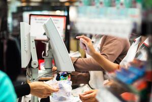 Grocery store checkout photo
