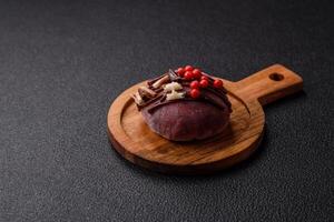 Delicious colorful asian mochi sweets with rice dough shell and fruit filling photo