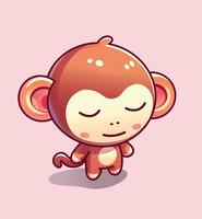 Monkey Chibi Character relaxed vector