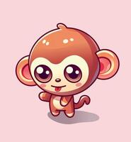 Cute cheeky Monkey Chibi Character vector