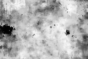 Abstract white grunge surface with dark spots and scratches, ideal for creative designs and textured backgrounds. photo