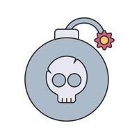 Bomb Icon Illustration with bright color palette in flat design style. Perfect for game themed designs and projects. vector