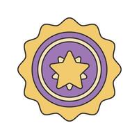 Star Medal Icon Illustration with bright color palette in flat design style. Perfect for game themed designs and projects. vector