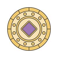 Gold Coin Icon Illustration with bright color palette in flat design style. Perfect for game themed designs and projects. vector