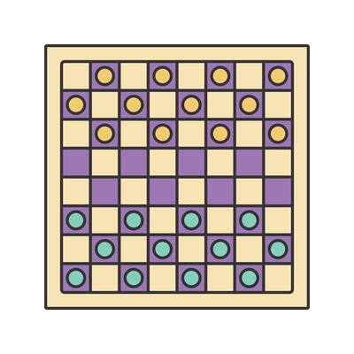 Checkerboard Game Icon Illustration with bright color palette in flat design style. Perfect for game themed designs and projects.