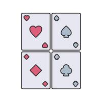 Playing Cards Icon Illustration with bright color palette in flat design style. Perfect for game themed designs and projects. vector