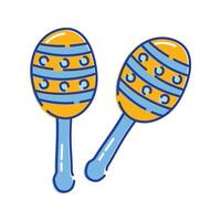 Maracas Icon Illustration with bright color palette in doddle style. Perfect for festive designs, invitations, new year event, and holiday themed projects. vector