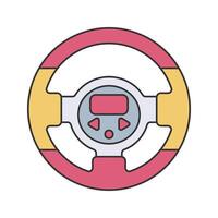 Steering Wheel Icon Illustration with bright color palette in flat design style. Perfect for game themed designs and projects. vector