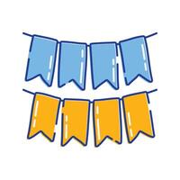 Party Banners Icon Illustration with bright color palette in doddle style. Perfect for festive designs, invitations, new year event, and holiday themed projects. vector